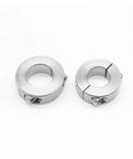 Tough 304 Stainless Steel Separable Fixed Ring Shaft Collar For Machinery Industrial Killer Wear Resistance And Solid Positioning Stops Acting As Spacers For Precision Setup Ensuring Reliability Without Failing Under Stress 1 Piece, two silver collars