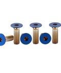 Premium Heavy Duty Steering Wheel Screw Bolts M5 X 16mm Burnt Blue Anodized 304 Stainless Steel Car Hardware showing six bolts.