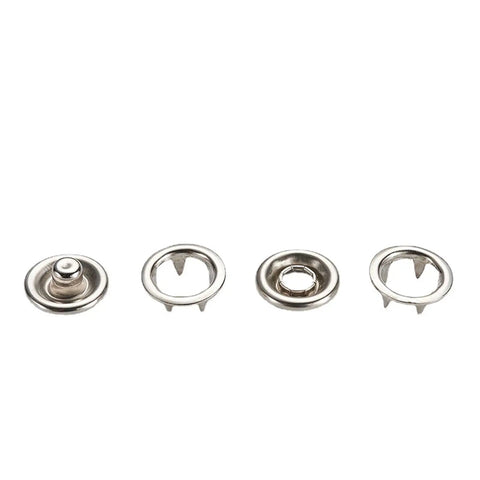 100 Set Metal Snap Button Kit 9.5mm Silver With Five Claw Buckle Tool And Fastener Pliers Press Tool components close-up