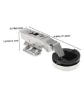 Soft Close Glass Door Hinges Set Of 3 For Inset Cabinets With Concealed Hydraulic Damping Heavy Duty Metal Build dimensions shown