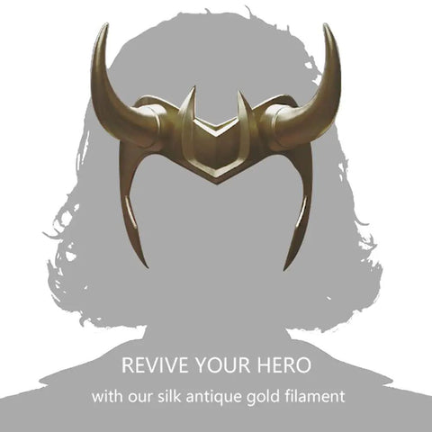 Silk Antique Gold PLA Filament 1.75mm 1kg 3D Printer Material helmet with metallic bronze brass finish on silhouette