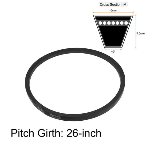 26 Inch Pitch Drive V Belt Rubber Transmission Belt With 10mm Top Width And 5.5mm Thickness 40 Degree Profile