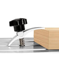 Two Pack Aluminum T Track Hold Down Clamps For CNC Routers And Milling securing wooden block on metal track