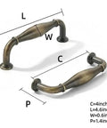 Two Pack 4 Inch Hole-Center Antique English Brass Drawer Pulls Cabinet Handles For Bathrooms Dressers Wardrobes And Closet Doors Solid Heavy-Duty Traditional Hardware With 102mm Center-To-Center