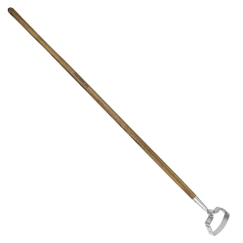 58 Inch Long Reach Stainless Steel Scuffle Hoe For Standing Weeding In Push Pull Motion Stirrup Style With Comfortable Wood Long Handle Ideal
