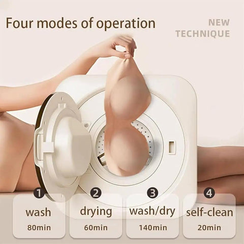Compact Mini Washer And Dryer Combo Wall Mounted Portable Laundry Center For Small Spaces with four operation modes.