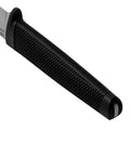 Close-up of Outdoorsman Lite 6 Inch Fixed Blade Knife with 4116 Stainless Steel Textured Kraton Handle for hunting