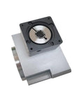 Premium Hollow Rotary Platform And Precision Gear Reducer Featuring A 360 Degree Turntable, top view of sturdy metal design.