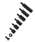 250Pcs Long Lasting Nylon Standoff Spacer Kit for Circuit Boards, Anti Signal Interference Hex Pillars, M2 Single Pass C Model Mounting Hardware Set With Nuts, Screws, and Male and Female Standoffs for Chip Thermal Channels, black nylon hex standoffs