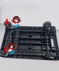 Heavy Duty Foldable Cargo Wagon With Smooth As Butter Rollers No Sweat Push Pull Flatbed Cart showing 360-degree swivel wheels.