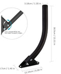 Attic Adjustable Weatherproof Outdoor TV Antenna Mounting Pole With Universal Brackets, side view with measurements.