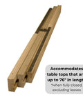 Slick 38 Inch Equalizer Wooden Table Extension Slides For Pedestal Tables, rack and pinion design for easy assembly.