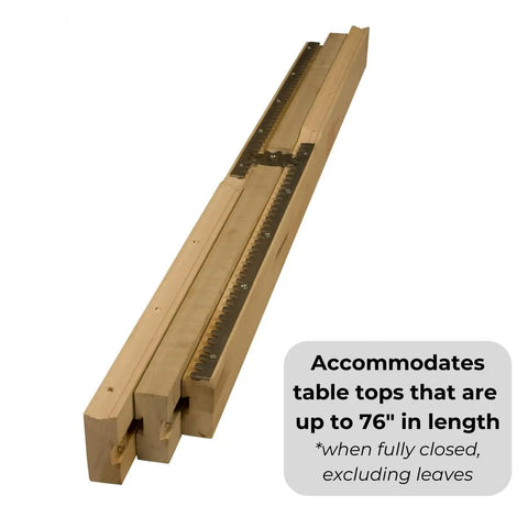 Slick 38 Inch Equalizer Wooden Table Extension Slides For Pedestal Tables, rack and pinion design for easy assembly.