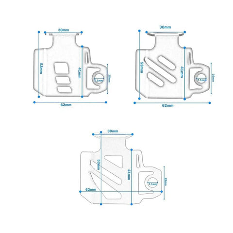 Dimensions of Rugged Rear Brake Fluid Reservoir Guard For Pan America 1250S Motorcycle Durable Oil Tank Cover Protector