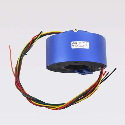 Beefy Through Hole Slip Ring 6 Wire 6 Channel Conductive Rotary Connector 10A 220VAC DC 50mm Hole 50 RPM AWG16
