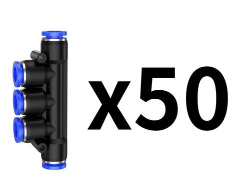 Pneumatic Fitting Kit With Quick Connect Hose Connectors 4mm 6mm 8mm 10mm 12mm Blue 50 Pcs No Fuss Tool Free Assembly
