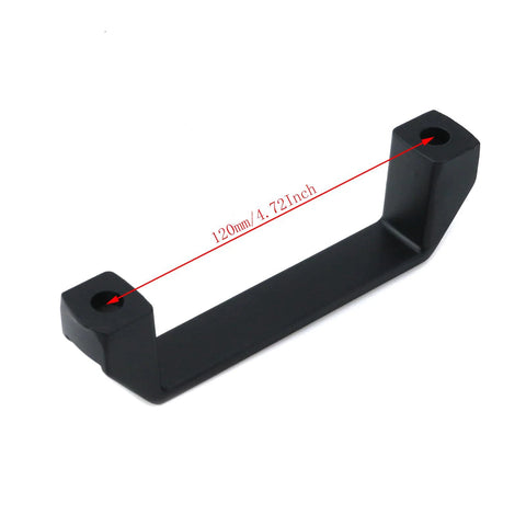 Aluminium Alloy Industrial Cabinet Handles Set of 2 U Shape Rectangular Drawer Pulls with Screws Black 120mm Center Hole
