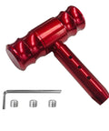 Red Dope Aircraft Style Joystick Shift Knob For Manual Cars, Aluminum Alloy T Handle Gear Shifter Lever, adapters and wrench shown