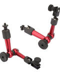 Adjustable Universal Magnetic Base For Digital Dial Test Indicator Holder Stand, red alloy construction, flexible angles, side view