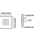 Diagram of Matte Black Shower Body Spray System With Six Jets Wall Mounted Concealed Spa Massage Showerhead Set dimensions