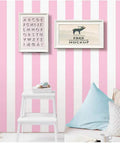 Peel And Stick Pink And White Stripe Vinyl Shelf Liner For Walls And Furniture Waterproof And Removable Wallpaper Decal
