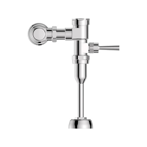 Ultima Manual Urinal Flush Valve with Piston Type, 1.0 GPF, Polished Chrome, 3/4 Inch Exposed Top Spud with handle side view
