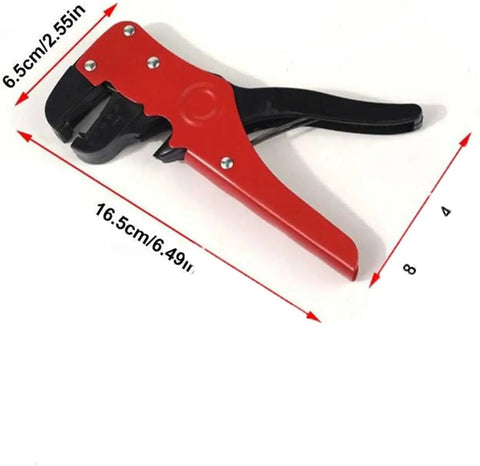 Heavy Duty Wire Stripper Pliers With Built In Cutter For Home Depot Electrical Maintenance, measures 16.5cm, high carbon steel, red handle.