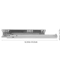 Two Pair Bottom Mounted Drawer Slide Rails Concealed Soft Close Silent Glides Heavy Duty with dimensions 12.18in x 1.57in.