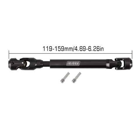 Super Tough Heavy Duty Steel Drive Shaft With Universal Joint For 1/10 RC Car Crawler Rig Adjustable Length 119 To 159 Millimeters Hardened Build