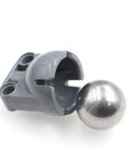 Top Shelf 10 Pack Stainless Steel Ball Caster Wheels With Heavy Duty Plastic Holders showing a gray plastic holder and steel orb.