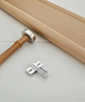 4 Pack Stainless Steel Shower Door Hinge Clamp For Frameless Glass Doors with dual opening on white surface