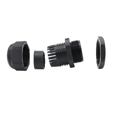 Exploded view of Rugged Waterproof Cable Gland Kit 10 Pcs M10 M12 M16 M18 M20 M22 M24 M25 Nylon Cord Grip IP68 Electrical Connector