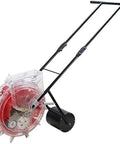 Metal Precision Garden Push Seeder for Walk Behind Row Crop Planting With Clear Seed Storage Box No Fuss Easy Backyard Seeder Tool