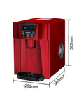 Straight Up Automatic Ice Maker With Smart Water Top Off And No Hassle Fetch Design For Home Bars And Boutique Stores, red ABS ice machine with dimensions 252mm x 389mm x 363mm.
