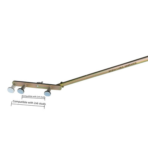 Heavy Duty Stud Mounted Wire Dispenser for Quick Loading of Reels, Coils and Cables on Rough Job Sites, 300 lb Capacity