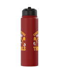 Red insulated stainless steel water bottle for sailplane pilots and glider enthusiasts, featuring aviation-themed graphics.