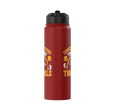 Red insulated stainless steel water bottle for sailplane pilots and glider enthusiasts, featuring aviation-themed graphics.