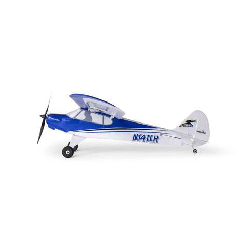 Side view of Sport Cub S 615mm RC Airplane Ready To Fly Kit With Battery And Charger All Included White And Blue Color RTF Trainer