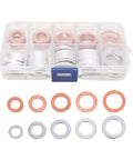 Oil Drain Plug Crush Washer Set With Copper Aluminum Gaskets 10Mm 12Mm 14Mm 16Mm 18Mm Universal Fit For Auto Engine Oil Pan Sealing Kit 100Pcs