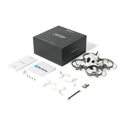 Meteor75 Pro P1 1S Cinewhoop Drone Dope 1080P P1 Air Unit HD VTX For FPV Cinematic Freestyle components spread out next to box.