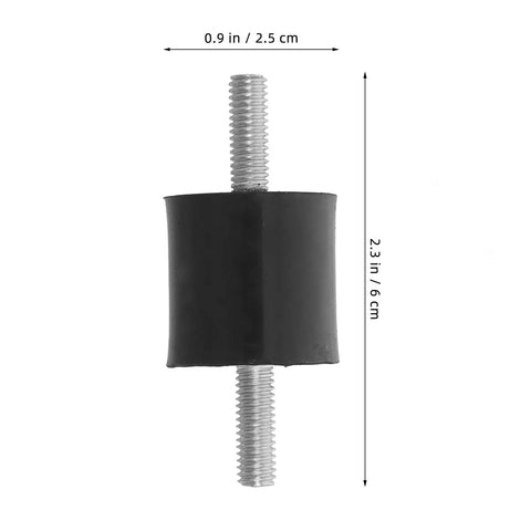 4 Pack Rubber Vibration Isolator Mounts With Galvanized Steel M6x18 Studs For Quiet Stable Operation On Fitness Equipment Bikes Air Compressors And Engineering Gear With Easy Install And No Fuss Vibration Reduction, black rubber mount 2.3 in x 0.9 in