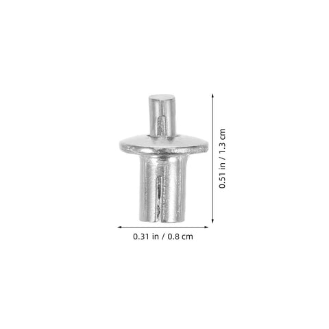 Close-up of single aluminum blind rivet from Aluminum Blind Rivets Kit 200 Piece With Dome Drive Heads For Quick Strong Stable Fastening.