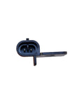AITKEN ambient air temperature sensor connector, two-pin blue plastic housing with mounting tab.
