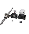 Check Out This Sweet SFU1204 1000mm Ball Screw Kit with C7 Accuracy, 12mm Roller Dia, Single Nut BKBF10 And DSG12H Coupler For Your CNC Build. shown with ball screw, bearing mounts and coupler