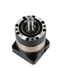 Dead Nuts Precise Round Flange Planetary Gearbox Delivering Smooth 50 To 1 Speed Reduction And Tight 12 Arcmin Backlash For 110 130 180 Mm Servo Motors Built Tough In Brown, top view of gearbox.