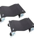 Two Piece Beefy Heavy Duty Car Dolly Set With 5000 Lbs Total Capacity Steel Wheel Dollies With 360 Degree Swivel Casters And Brakes For Garage Trucks SUVs Trailers And Motorcycles, black steel pair