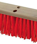 Heavy Duty 16 Inch Hardwood Street Sweep Head With Orange Polypropylene Bristles Made For Serious Crews Rock Solid Workhorse Broom Without Handle.