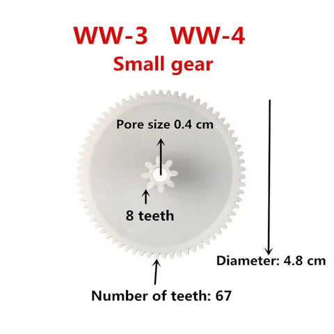 Kids Ride On Toy Car 390 Gearbox Gear Set With WW-3 WW-4 Gears full 44T large gear and 8T middle gear small gear details
