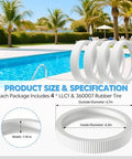 Upgraded Rubber Tire With Treads Replacement For Pentair Legend Pool Cleaner Wheel Rubber Tire Set for Automatic Pool LLC1 LL505G