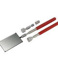 Heavy Duty Telescopic Magnetic Pick Up Tool Kit With Adjustable Mirror And 4 Piece Inspection Heads For Deep Reach Garage Repairs And Under Vehicle Maintenance Made Tough Sealey Style, red handles